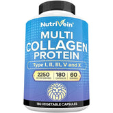 Nutrivein Premium Multi Collagen pills bottle-front showing comprehensive joint and skin support