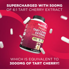 Nutrivein Tart Cherry Capsules amber bottle signals premium quality.