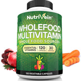 Nutrivein whole-food multivitamin bottle supports daily energy and vitality.