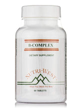 NutriWest B-Complex 90 tablets pack shot highlighting energy support