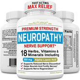 Nuturna Neuropathy Support bottle label showing branding and dosage for easy reference