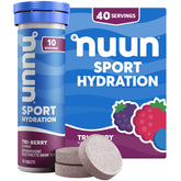 Nuun Sport Tri-Berry tablets ready for on-the-go hydration.