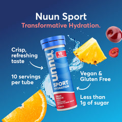 Nuun tablet dissolving in water for quick hydration.