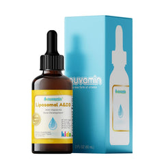 Nuvamin lemon drops bottle ready for daily vitamin A, D3, and K2 support.