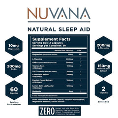 Nuvana Shut Eye capsules inside package highlighting vegan and non-GMO formulation