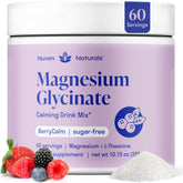 Nuven Naturals magnesium glycinate bottle promotes calm evenings with high absorption.