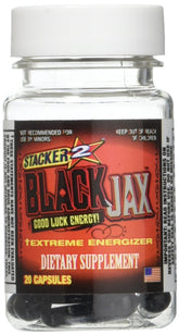 NVE Pharmaceuticals Stacker 2 Black Jax bottle ready for energy-boost routines
