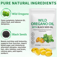 Nyloriaine black seed oil blend label highlighting complementary boost