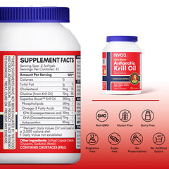 nyo3 krill oil softgels close-up, easy to swallow and fishy-free.