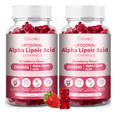 Oakevlp liposomal ALA gummies bottle and packaging showing antioxidant support