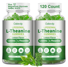 Oakevlp liposomal L-Theanine 1200mg bottle front for calm focus