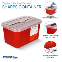 OakRidge 2-pack sharps containers for home and professional use.