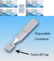 Oasis TEARS PLUS drops applied day or night to moisturize the eye surface.