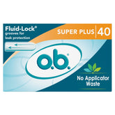 ob tampons no applicator fragrance-free 40ct pack for easy discreet daily protection.