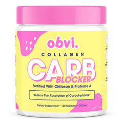 Obvi Guilt-Free Carb Blocker bottle supports carb management during meals.