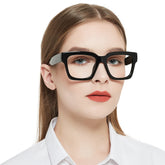 OCCI CHIARI 1.5 black oversized readers front view for a retro, face flattering look