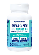 Oceanblue Omega-3 2100 orange-flavor bottle for daily wellness