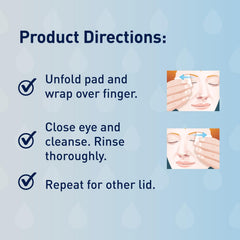Gently applying OCuSOFT Lid Scrub Original to eyelids during routine.