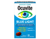 Ocuvite Blue Light softgels pack and bottle shown for daily screen use