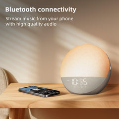 Odokee Sunrise Alarm Clock dimmable display offering customizable brightness for night reading.