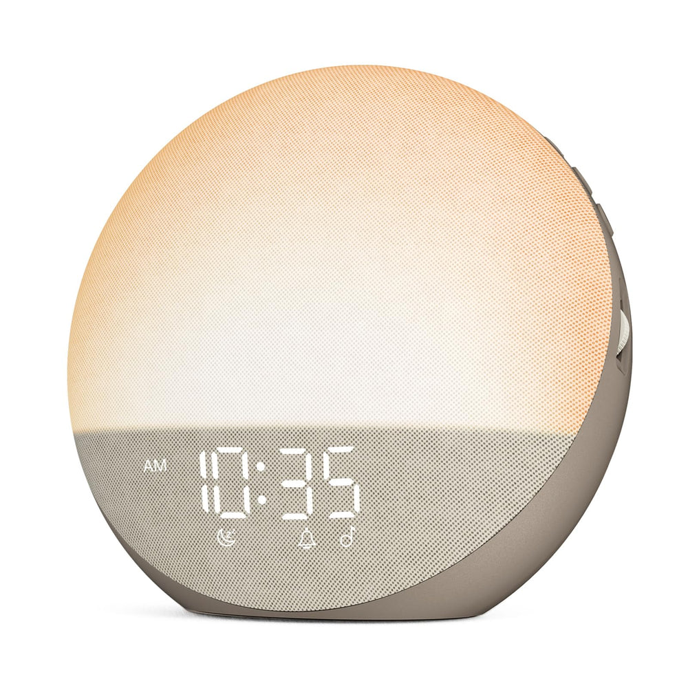 Odokee Sunrise Alarm Clock front view with easy-access controls for a gentle morning routine.