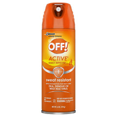 OFF! Active Insect Repellent spray mist shown for broad skin coverage during sports.