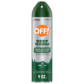 OFF! Deep Woods aerosol repelente de insectos para exteriores, protección duradera contra mosquitos.