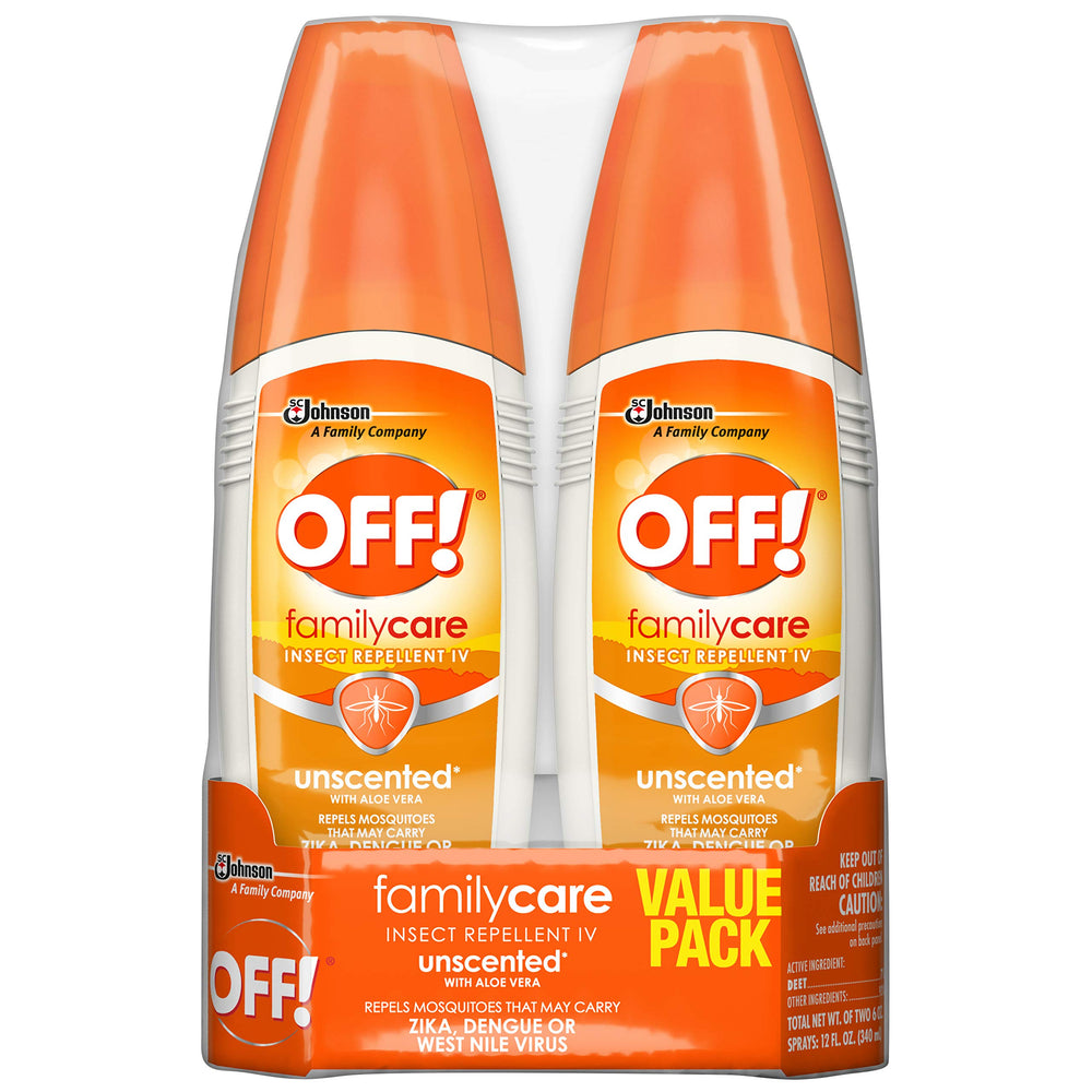 OFF! FamilyCare unscented spritz twin-pack on clothing provides outdoor insect protection