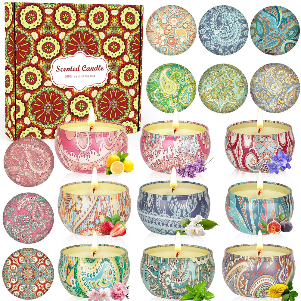 OFUN 9-pack scented candles set in a stylish gift box for gifting.