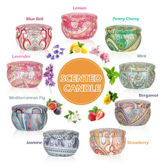 OFUN lavender candle jar emits calming floral notes for relaxation.