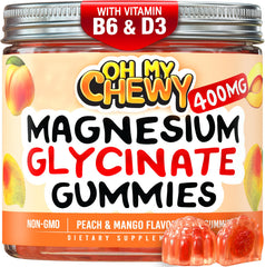 OH MY CHEWY center-filled magnesium gummies bottle showing 400 mg for daily calm.