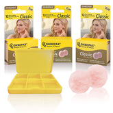 Ohropax reusable ear plugs with wax and cotton closeup for comfortable noise reduction