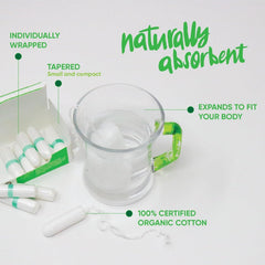 Oi tampons feature GOTS and BioGro certifications for ethical sourcing
