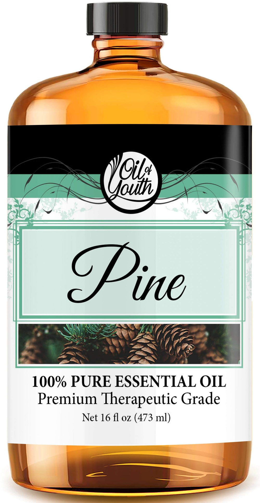 Oil of Youth Pine Essential Oil bottle front for diffusers and aromatherapy.