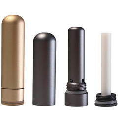 OiwMuOck gold metal nasal inhaler for durable, reusable aromatherapy on the go