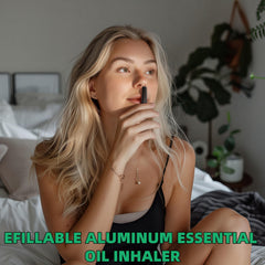 OiwMuOck gray metal nasal inhaler for compact travel aromatherapy