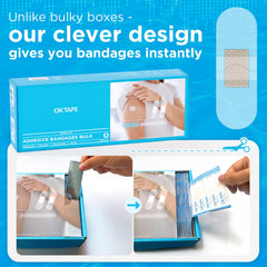 Sterile hypoallergenic OK TAPE bandages gentle on sensitive skin