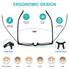 Okany kids pink frame glasses on child for daily wear.