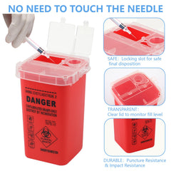 Okxiri 1-quart biohazard disposal container for secure medical waste.