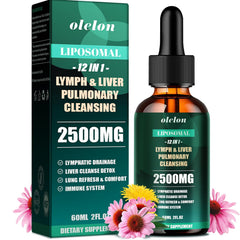 OLELON liposomal cleanse bottle highlights targeted lymph, liver, and lung support in daily routine.
