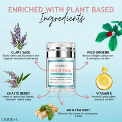 Hands applying Olidiva Wild Yam Cream for daily skin hydration.