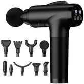 OLsky massage gun with nine attachments for full-body muscle relief.