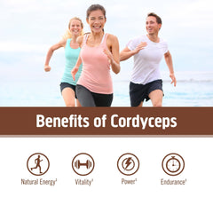 OM Mushroom Cordyceps powder in shaker bottle for natural endurance support