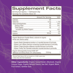 OM Mushroom Lion's Mane powder visible in the blend for depth.