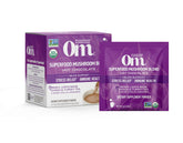 OM Mushroom Superfood hot chocolate package ready to mix for on-the-go wellness.