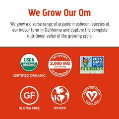 Steaming cup of OM MUSHROOM SUPERFOOD Morning Energy Blend ready to enjoy