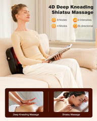 OMASSA lumbar-support pillow converts massager into chair support