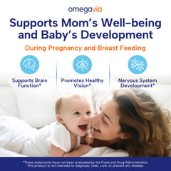 OmegaVia Prenatal DHA algae oil focus, fish-free formula for a toxin-free supplement