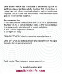 OMNi BiOTiC Hetox capsule close up showing potency and viability
