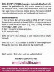 OMNi BiOTiC Stress Release powder dissolves in water for easy gut-brain support.